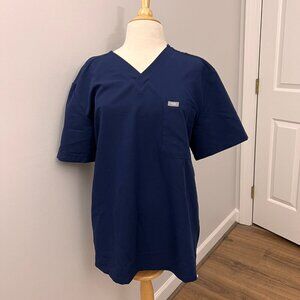 FIGS Technical Collection Navy Blue V Neck Scrub Top Sz XL